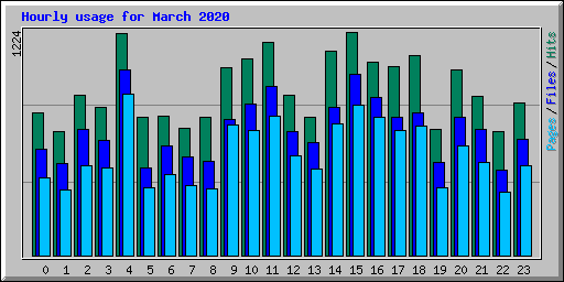 Hourly usage for March 2020